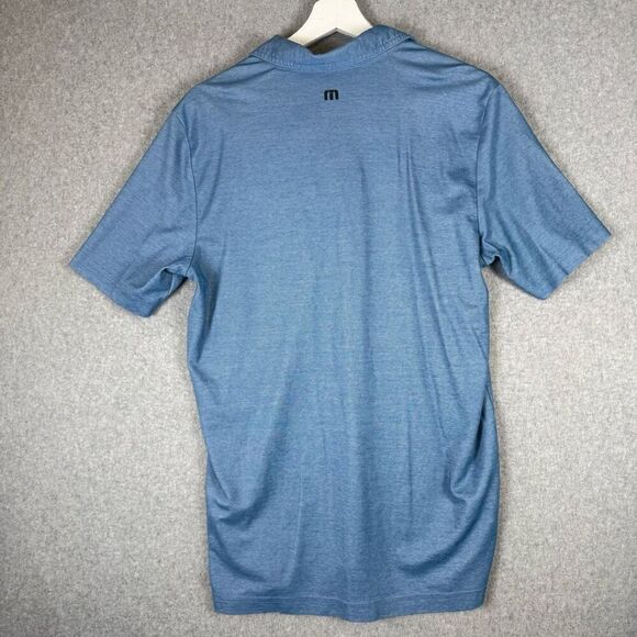 Travis Mathew Mens Size Medium Embroidered Polo Golf Shirt Blue Short Sleeve - Picture 6 of 8